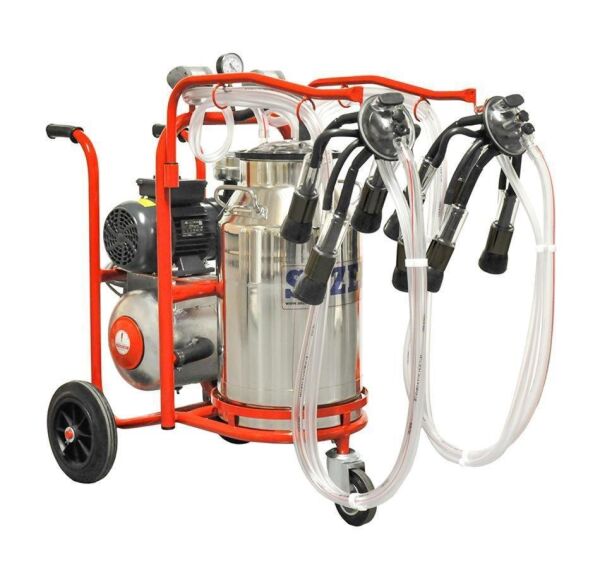 Sezer PLS Çelik Güğüm Çift Başlık İnek Sağım Makinesi