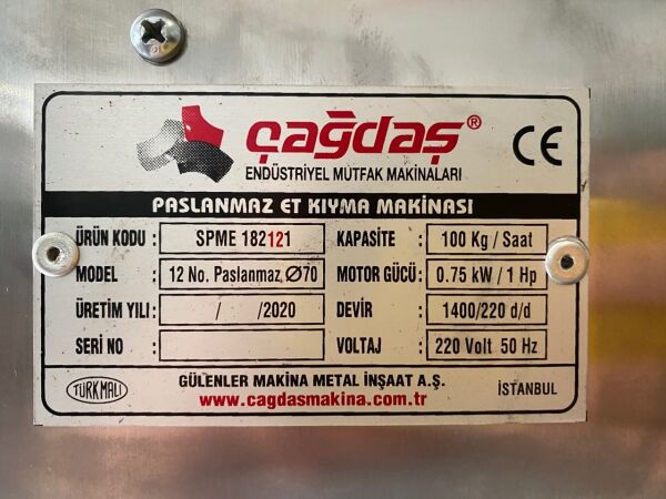 Çağdaş 12 No Paslanmaz Et Kıyma Makinesi 220v