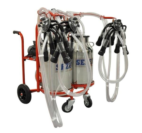 Sezer Çelik Güğüm Dört Başlık İnek Sağım Makinesi