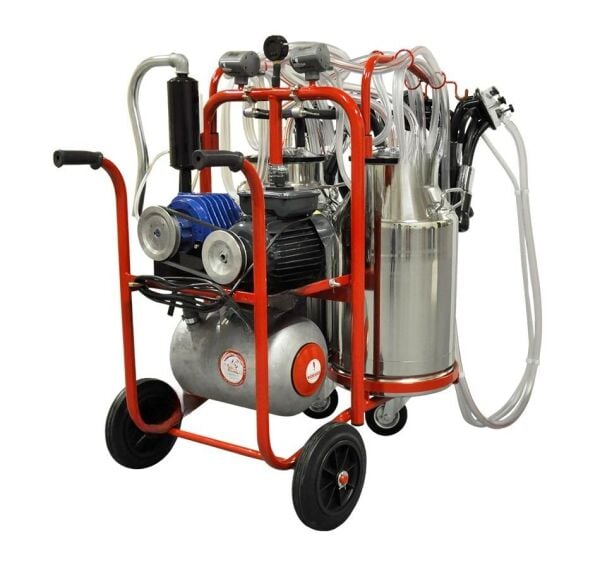 Sezer Çelik Güğüm Dört Başlık İnek Sağım Makinesi