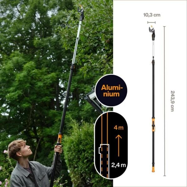 Fiskars 1080131 UPX96 Dualaction Teleskopik Yüksek Dal Kesme Makası