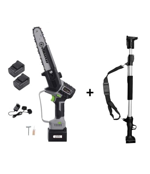 Zimastar SC-5808 21 V Akülü Ağaç Kesme Makinesi + SC-7612 Teleskopik Uzatma Aparatı