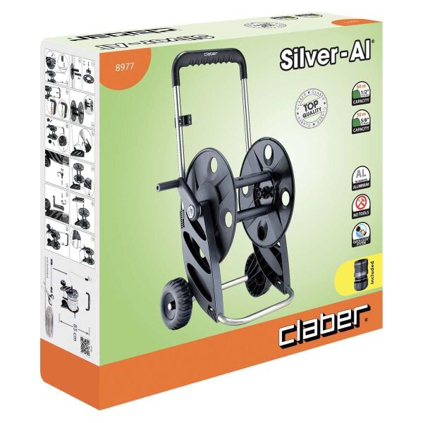 Claber 8977 SILVER AL Hortum Arabası