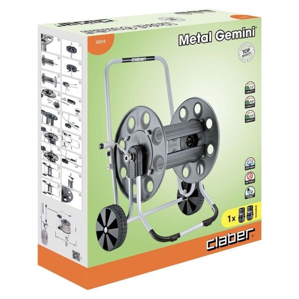 Claber 8894 METAL GEMINI Hortum Arabası