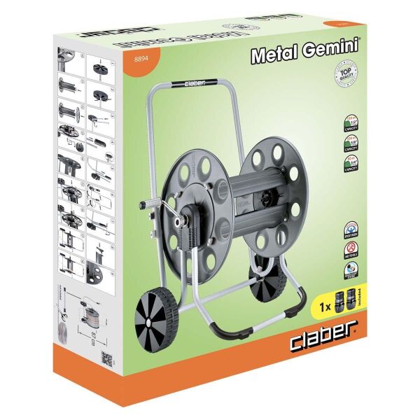 Claber 8894 METAL GEMINI Hortum Arabası