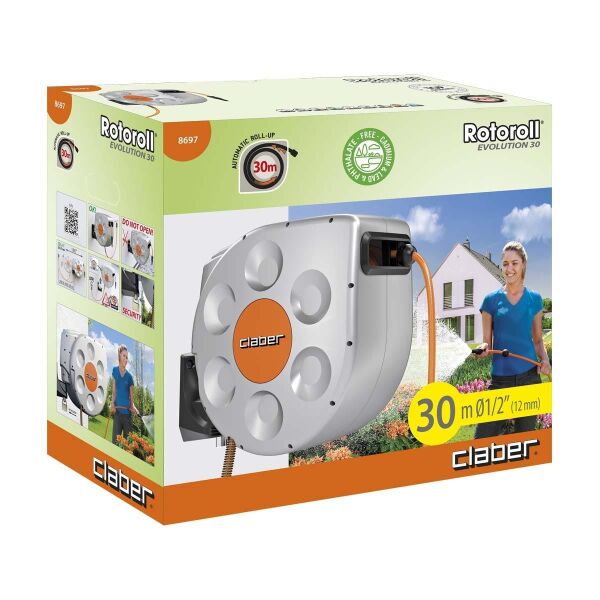 Claber 8697 30 Mt Hortum ve Otomatik Sarma Makarası