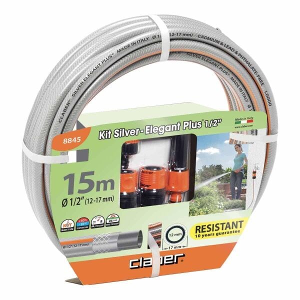 Claber SILVER ELEGANT KIT 15 Mt Hortum Seti