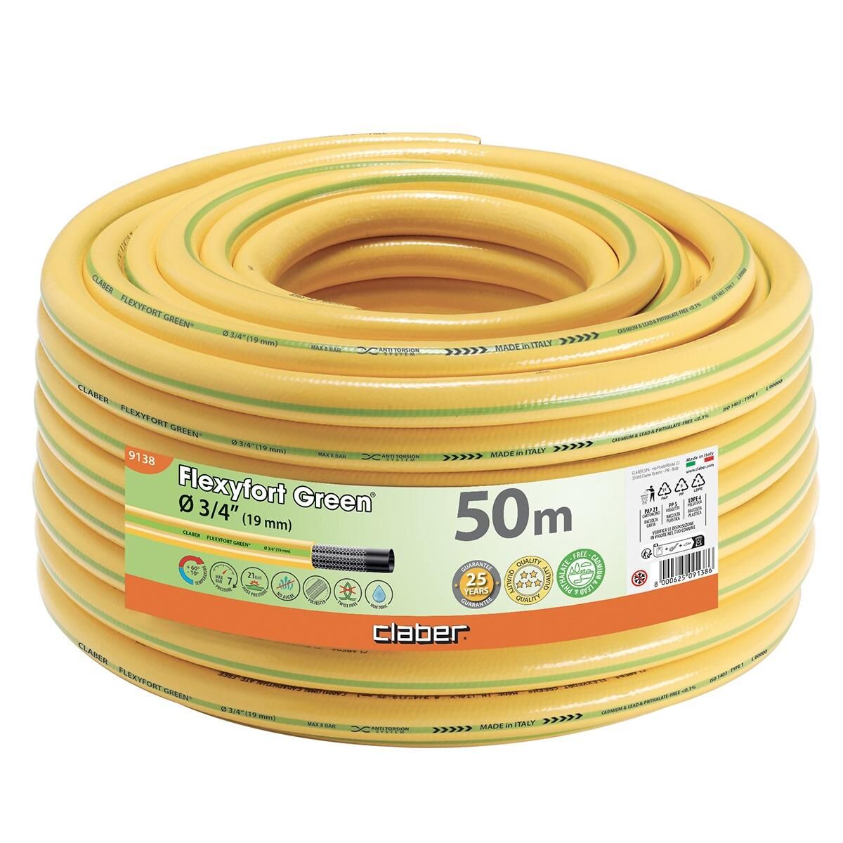 Claber 9138 Flexyfort Green 50 Mt Hortum