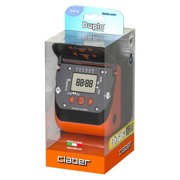 Claber 8410 AQUADUE DUPLO İki Çıkışlı Su Zamanlayıcı
