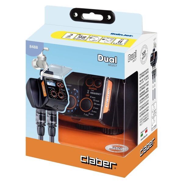 Claber 8488 DUAL SELECT İki Çıkışlı Su Zamanlayıcı