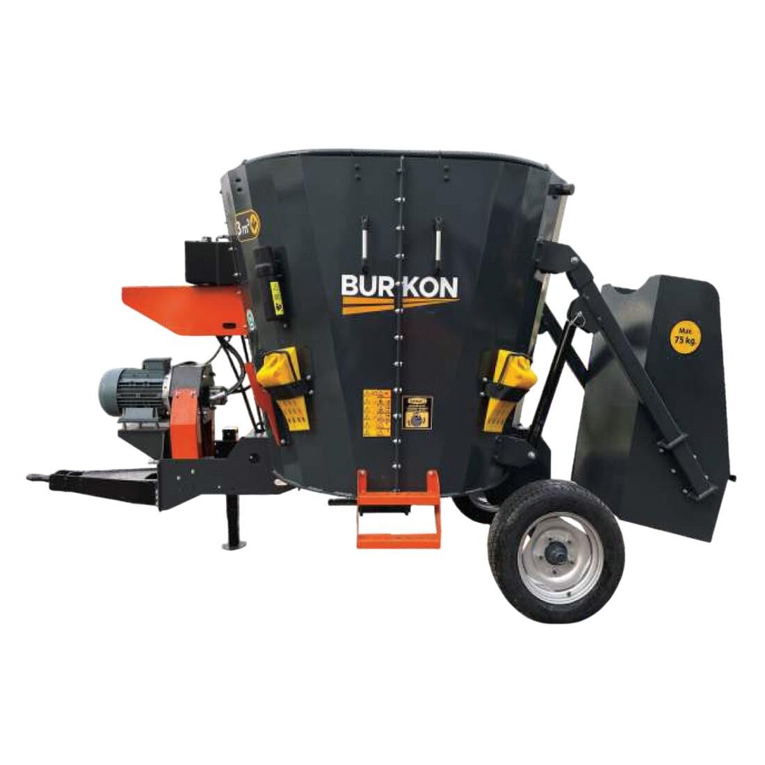 Burkon 3m³ 380V ve Traktör Şaftlı Çekilir Yem Karma Makinesi