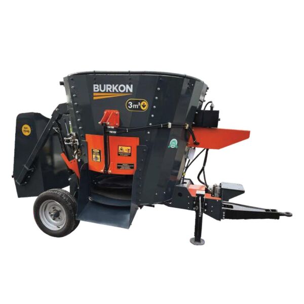 Burkon 3m³ 380V ve Traktör Şaftlı Çekilir Yem Karma Makinesi